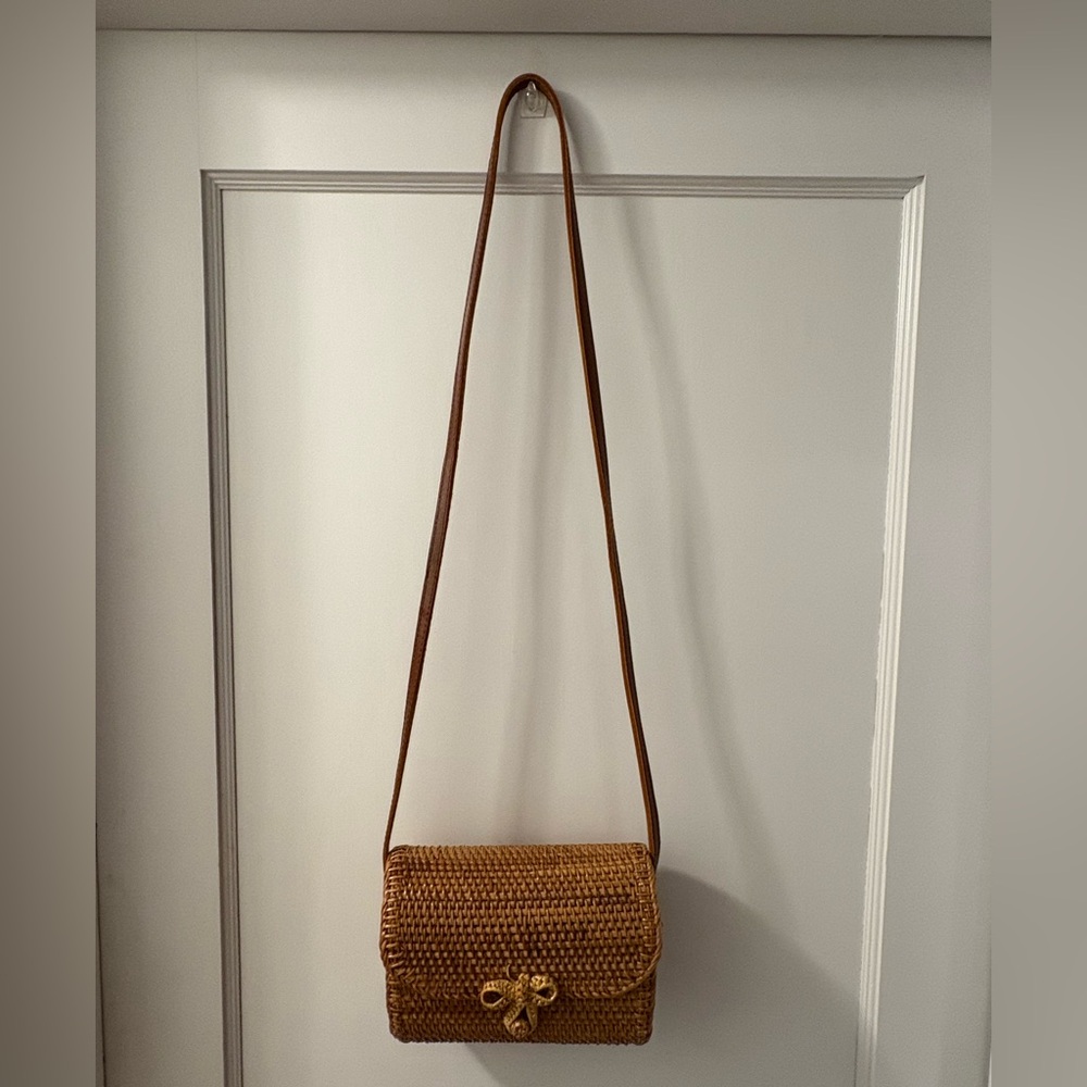 Brown Woven Crossbody Bag